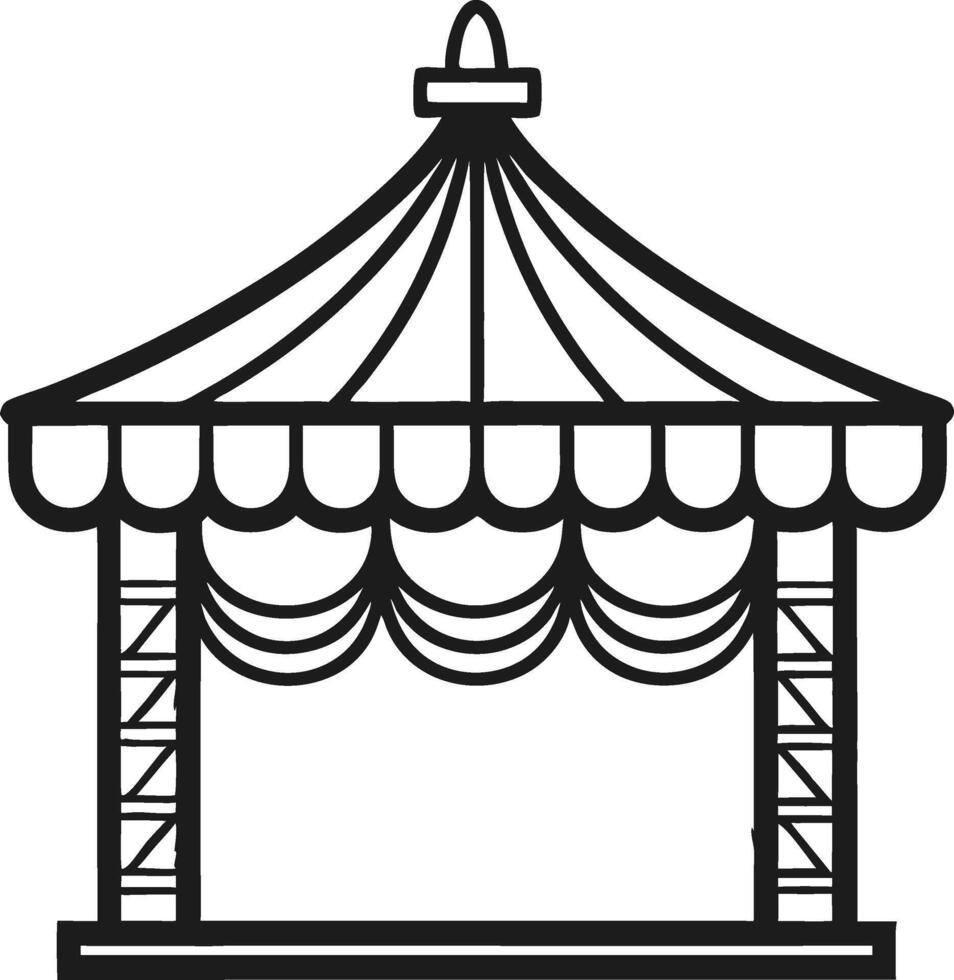 Detailed Illustration of a Festive Outdoor Pavilion Suitable for Event Decorations and Designs vector