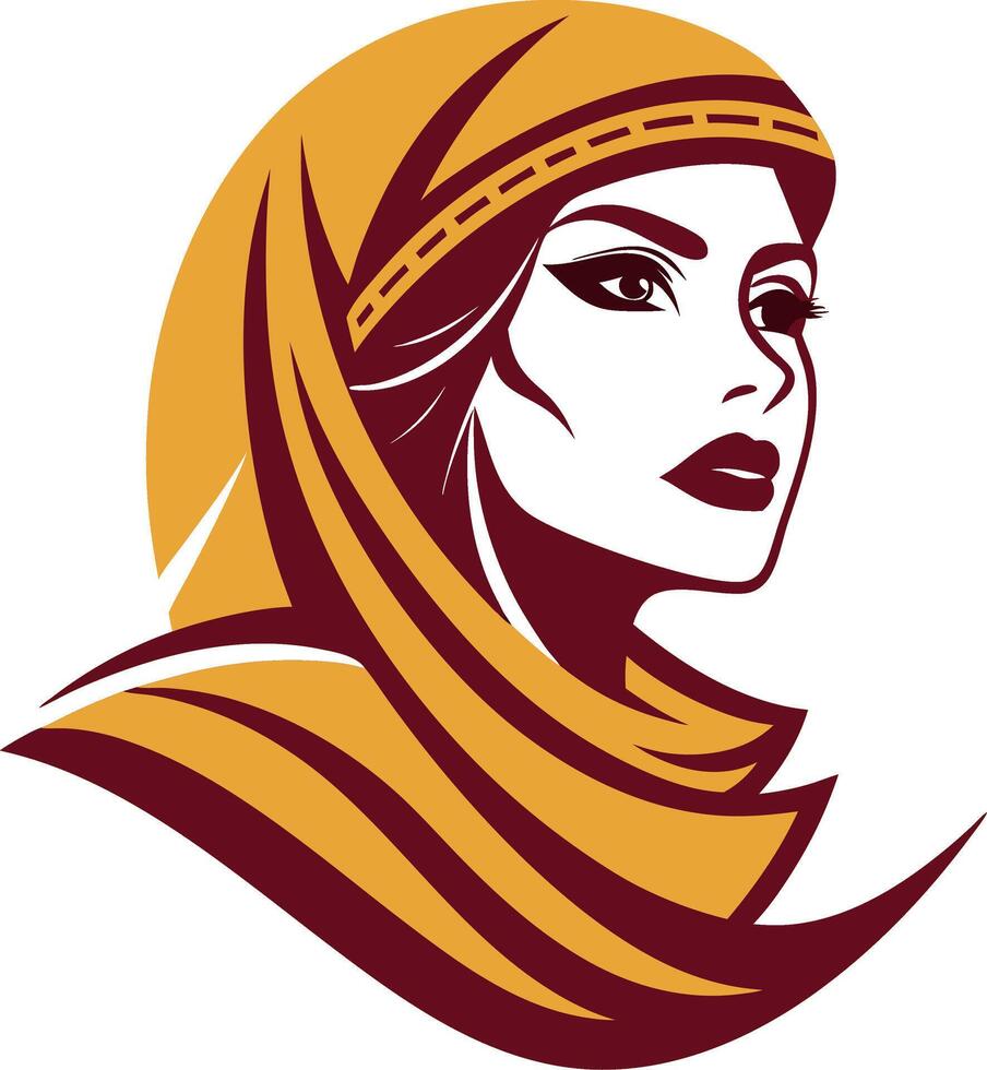 Elegant Portrait of a Woman in Hijab Art for Cultural and Fashion Applications vector