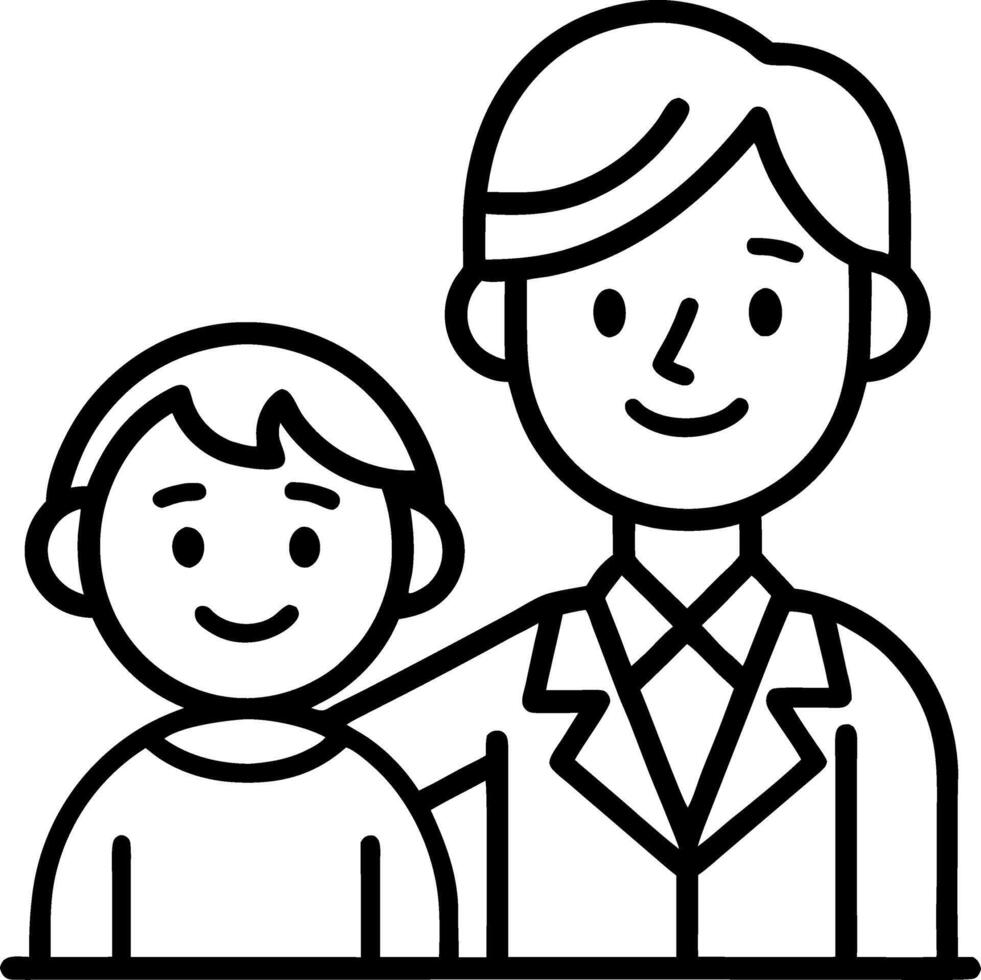 Happy Family Portrait with Adult and Child Smiling Together for Illustrative Purposes vector