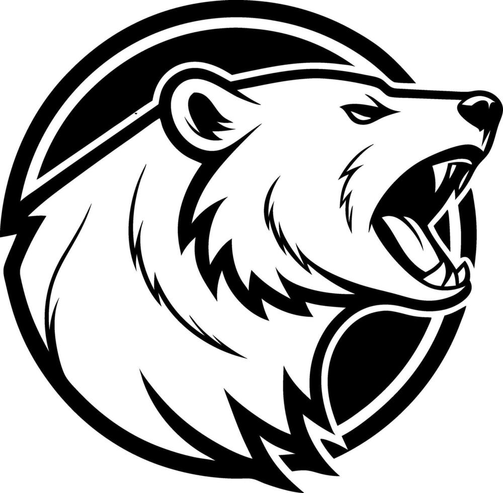 Fierce Roaring Bear Head Graphic Emblem for Logo Tattoo Design and Illustrations vector
