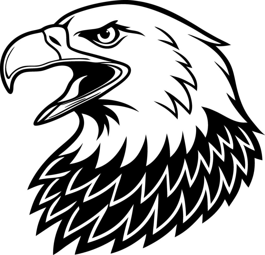 Majestic Eagle Head Illustration for Tattoo Designs and Graphic Art Projects vector