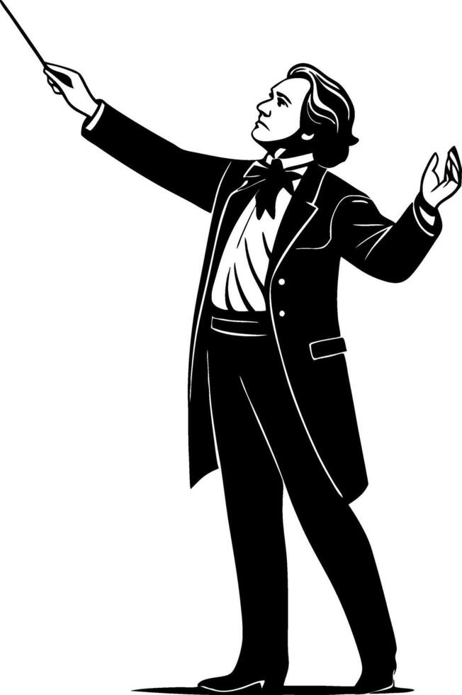 Classic Music Conductor Silhouette Design for Posters and Educational Materials vector