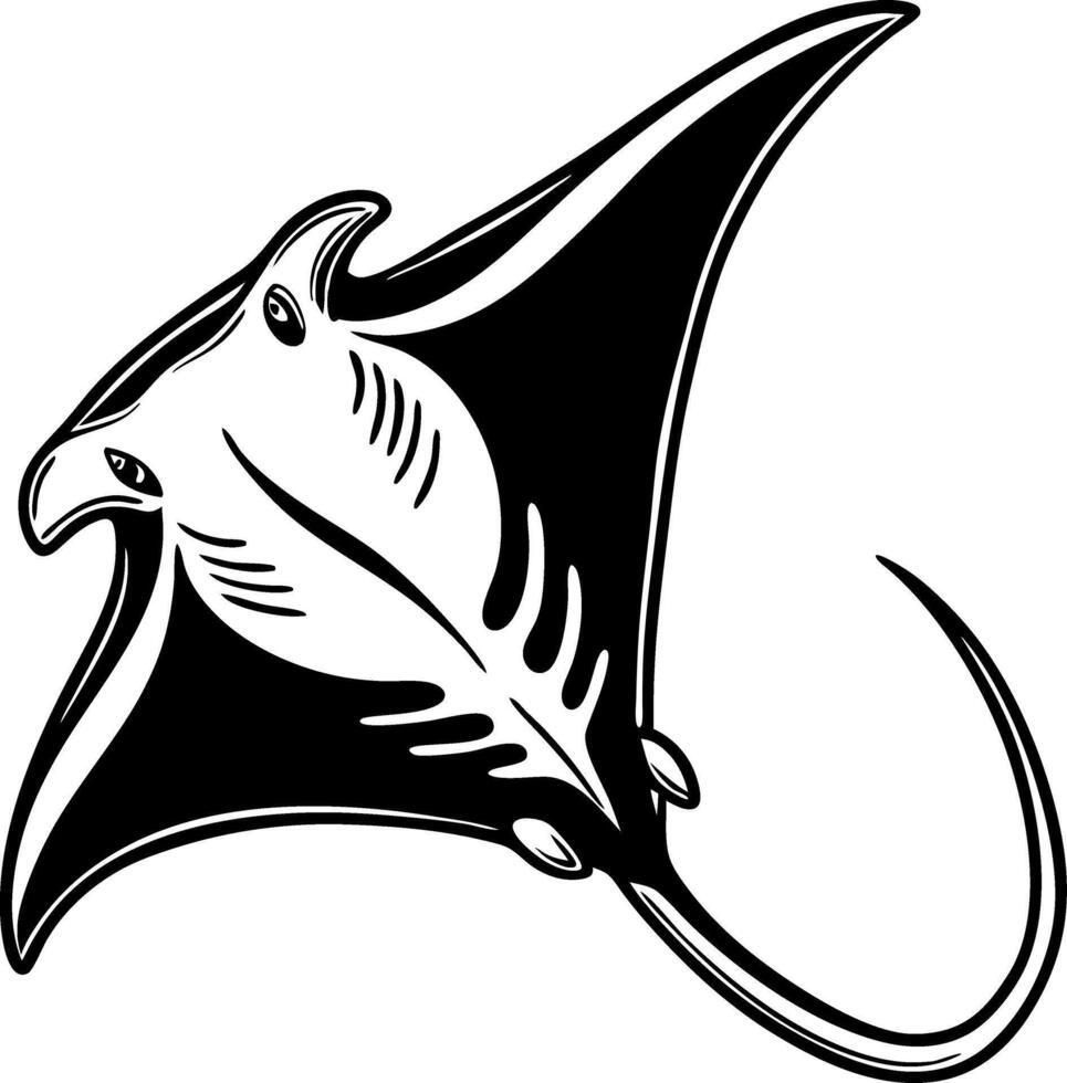 Elegant Manta Ray Silhouette for Marine Life Illustrations and Ocean-Themed Designs vector