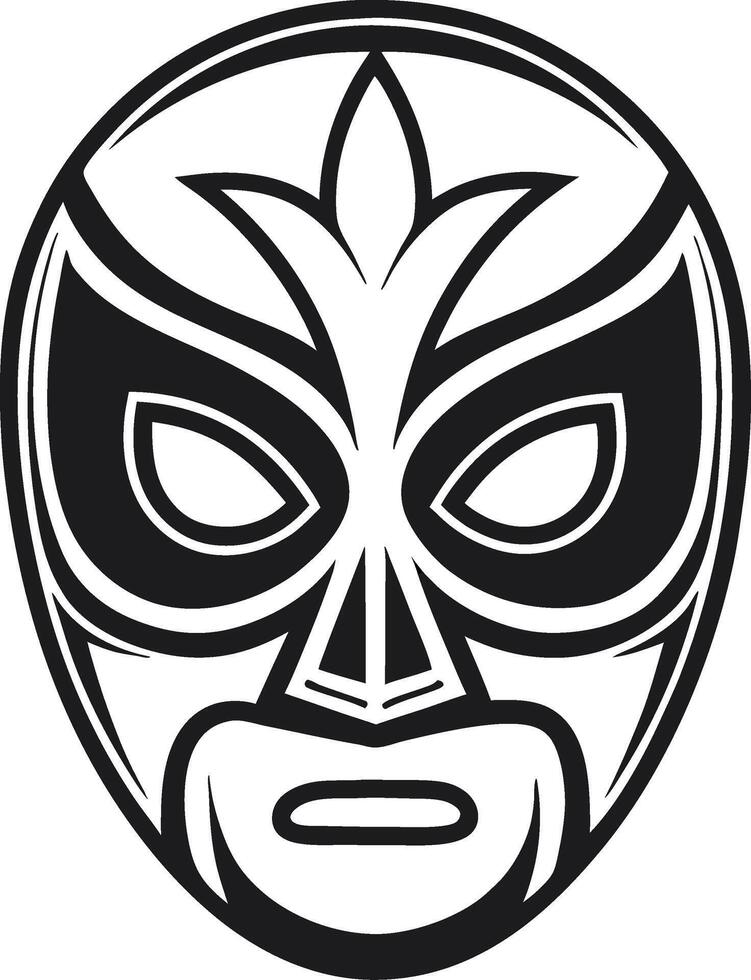 Luchador Mask Black and White Design for Tattoo Art and Sports Merchandise vector