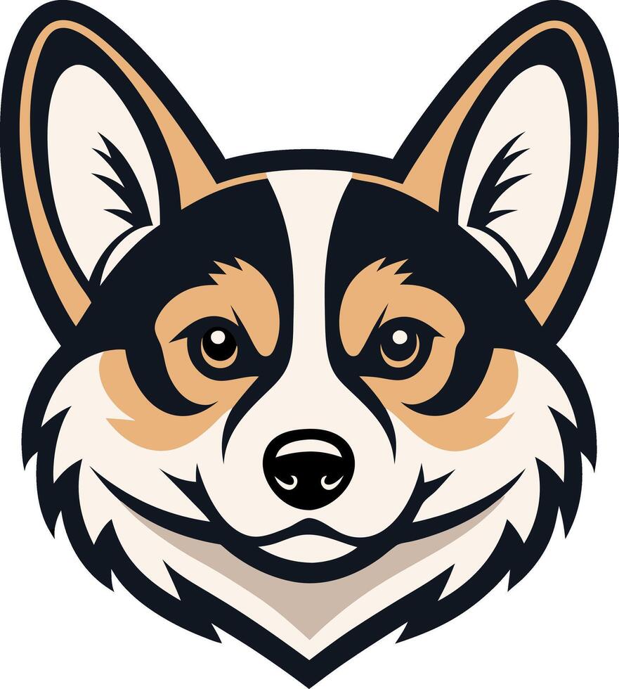 Adorable Corgi Dog Face Art Perfect for T-Shirt Design and Pet Merchandise vector