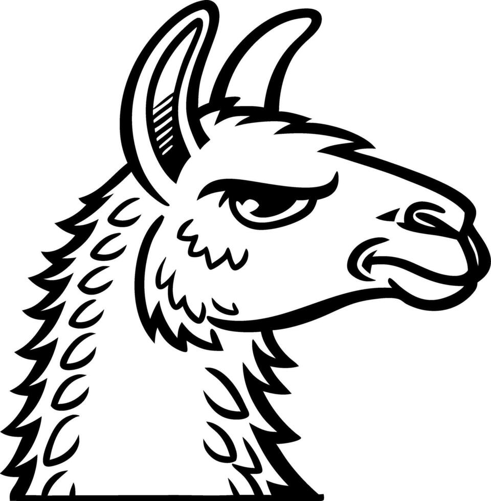 Llama Head Illustration for Creative Projects and Unique Designs vector