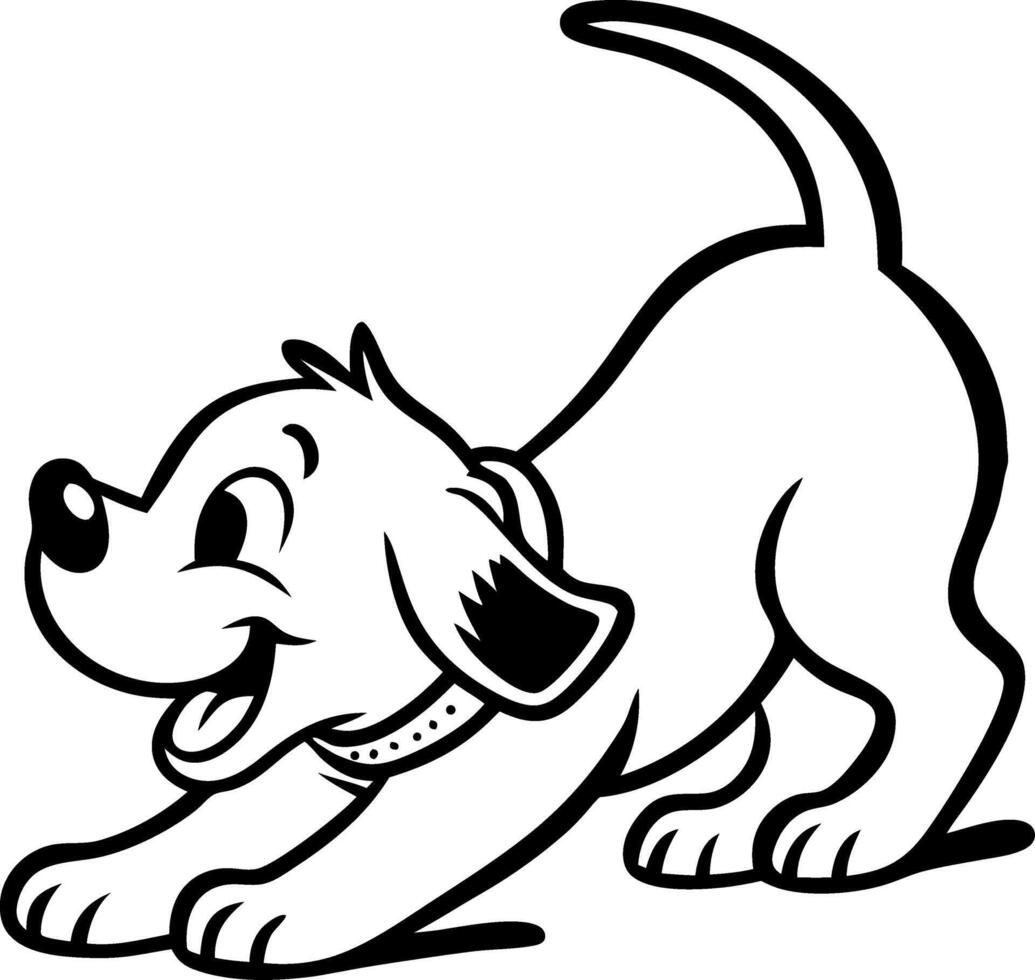 Playful Puppy Illustration for Coloring Books and Fun Projects vector
