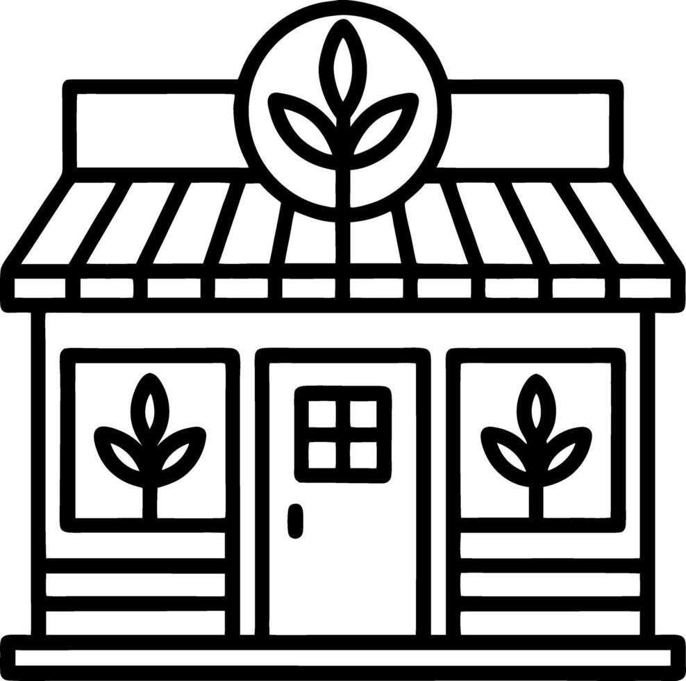 Charming Small Shop with Plant Motifs for Cozy Decor and Creative Projects vector
