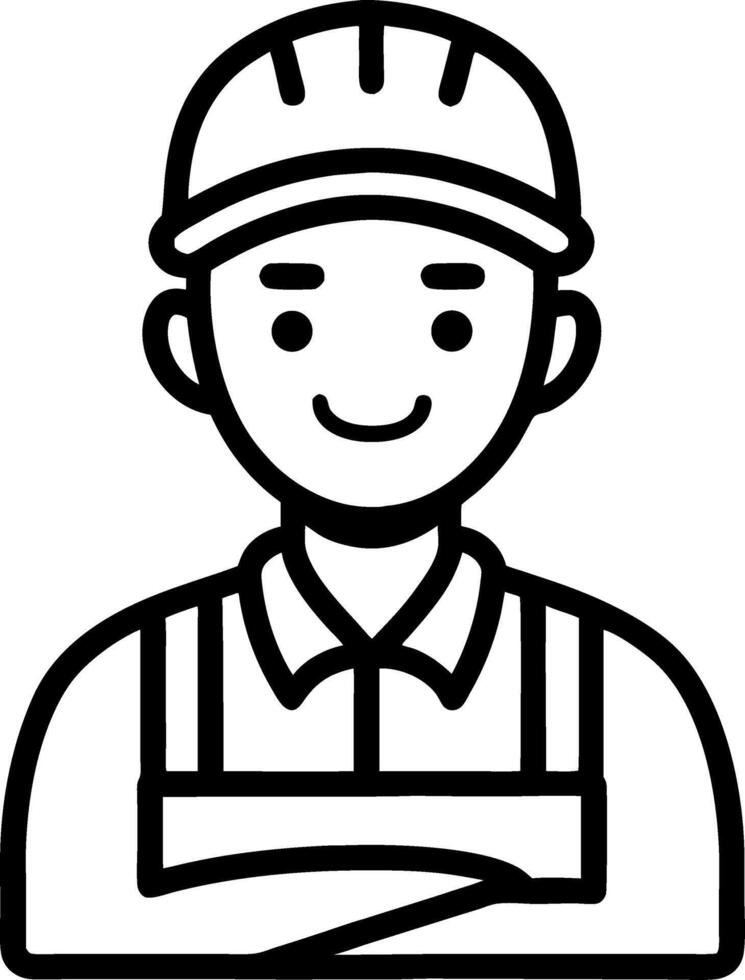 Cheerful Male Construction Worker Character Wearing Hard Hat and Safety Vest for Illustrations vector