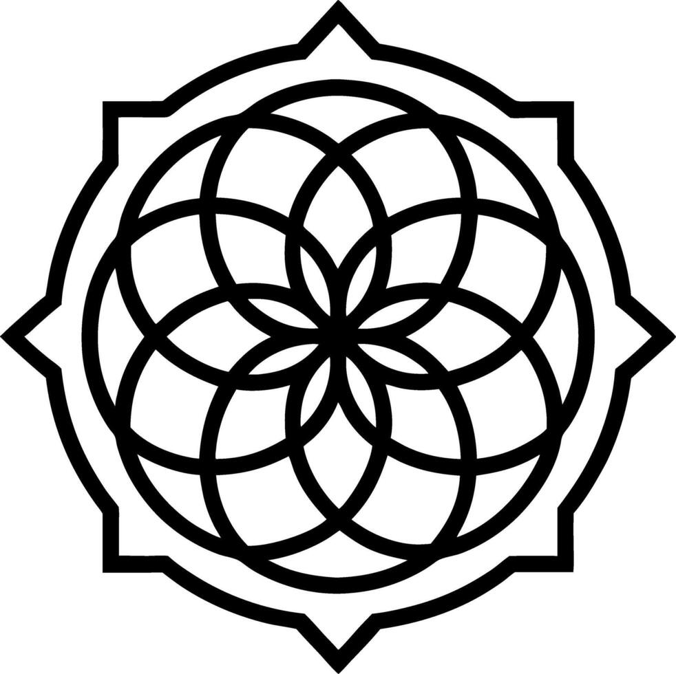 Intricate Mandala Design with Floral Elements for Tattoo Art and Coloring Pages vector
