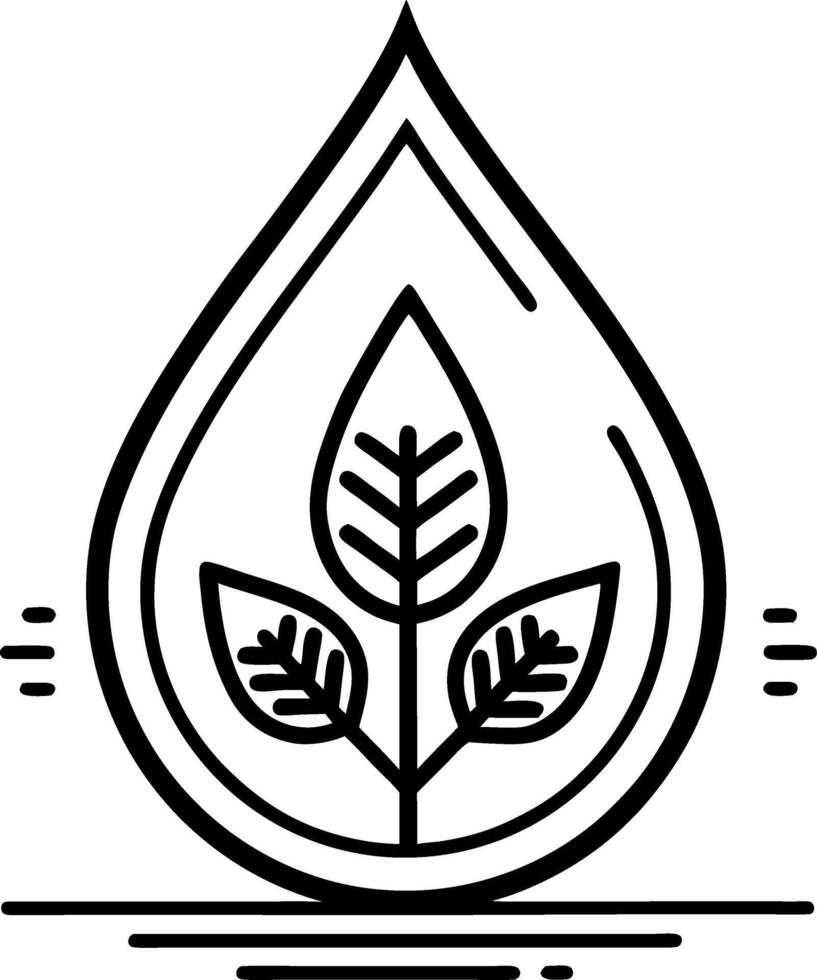 Nature Leaf Inside Water Drop Symbolizing Environmental Sustainability and Eco Conscious Design vector