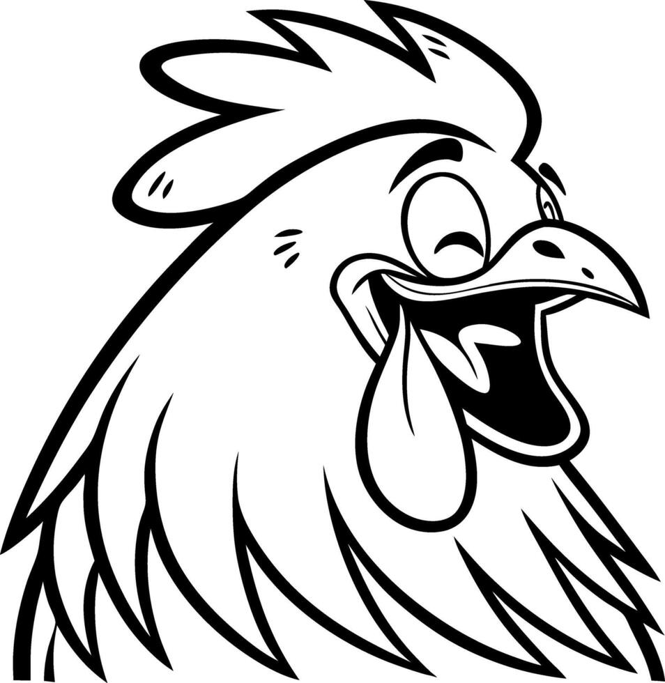 Cheerful Cartoon Chicken Head Smiling with Open Mouth for Fun Designs and Illustrations vector