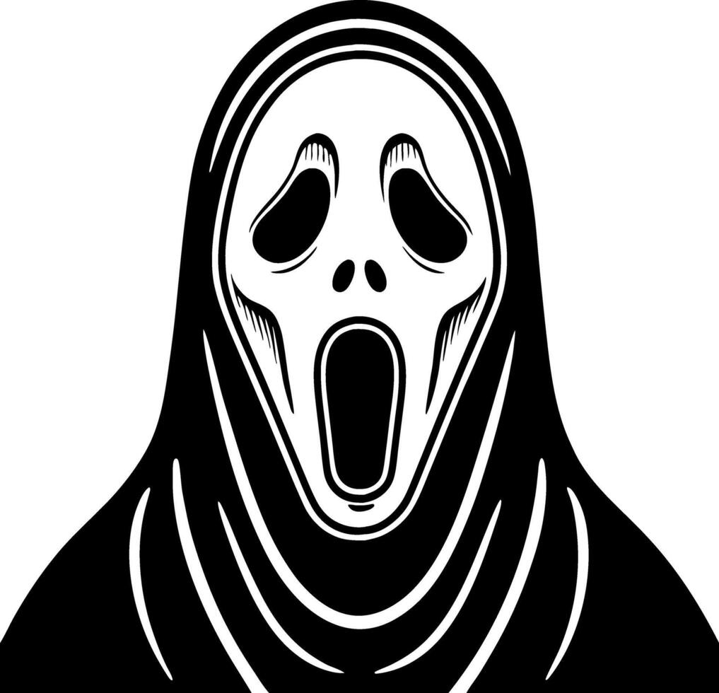 Screaming Face Black and White Design for Art Prints and Tattoo Inspiration vector