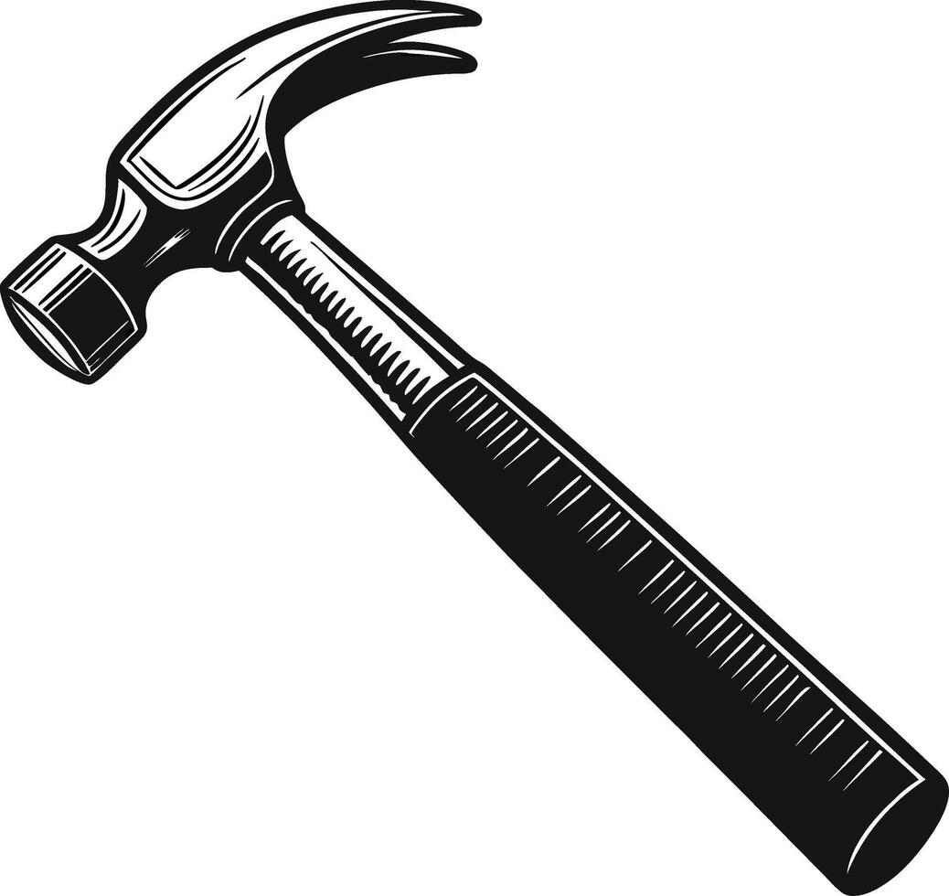 Detailed Illustration of a Classic Claw Hammer for DIY Projects and Crafts vector