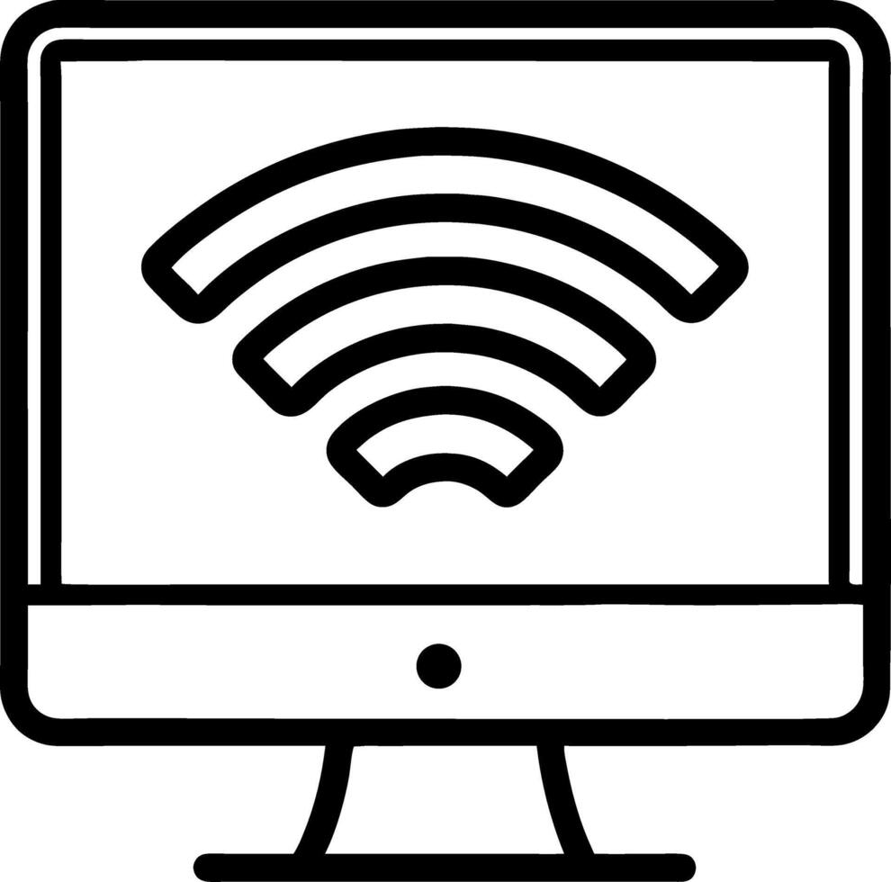 Modern Computer Screen Displaying Network Connection and Data Transfer Concept vector