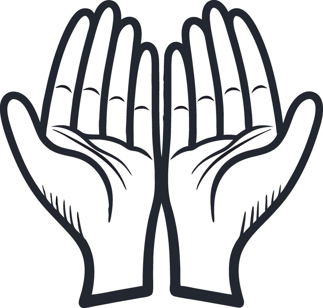 Open Hands Symbolizing Care and Protection Ideal for Illustrations and Logo Design vector