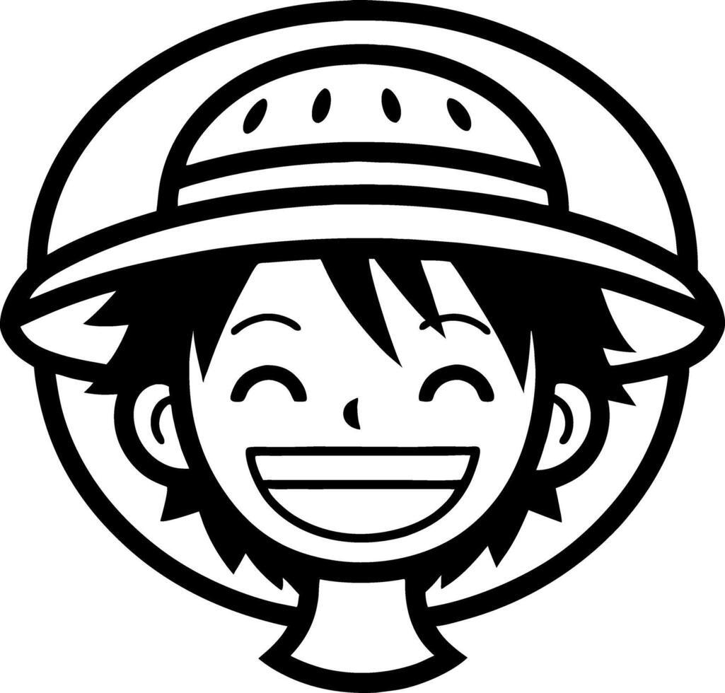 Cute Smiling Boy Character with Hat Design Perfect for Coloring Books and Tattoos vector