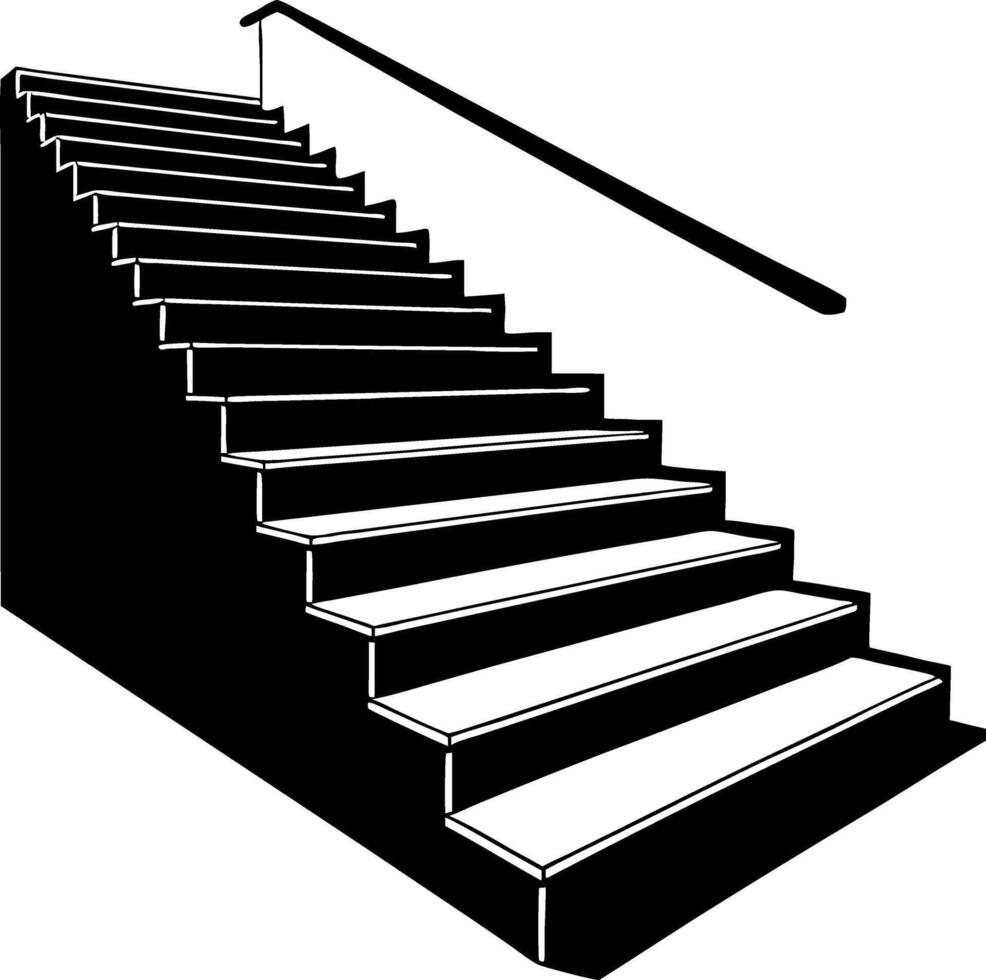 Stylized Staircase Art for Modern Interior Design Themes and Creative Projects vector