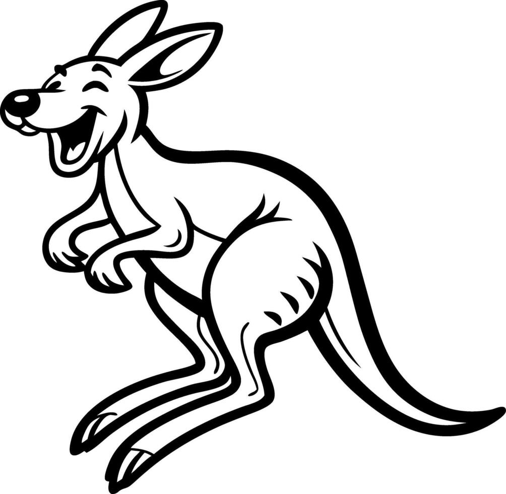 Joyful Kangaroo Jumping Cartoon Character for Kids Fun Art and Educational Coloring Activities vector