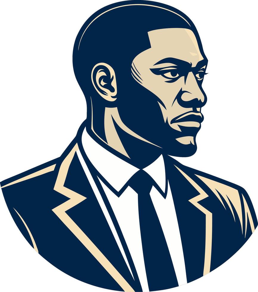 Stylish Male Portrait in Suit Art for Business Branding and Professional Design vector