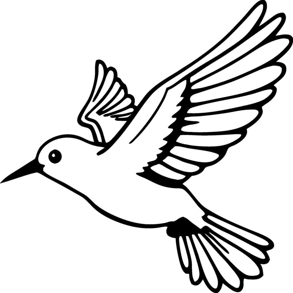 Elegant Flying Bird Illustration for Nature Themes Crafts and Tattoo Designs vector