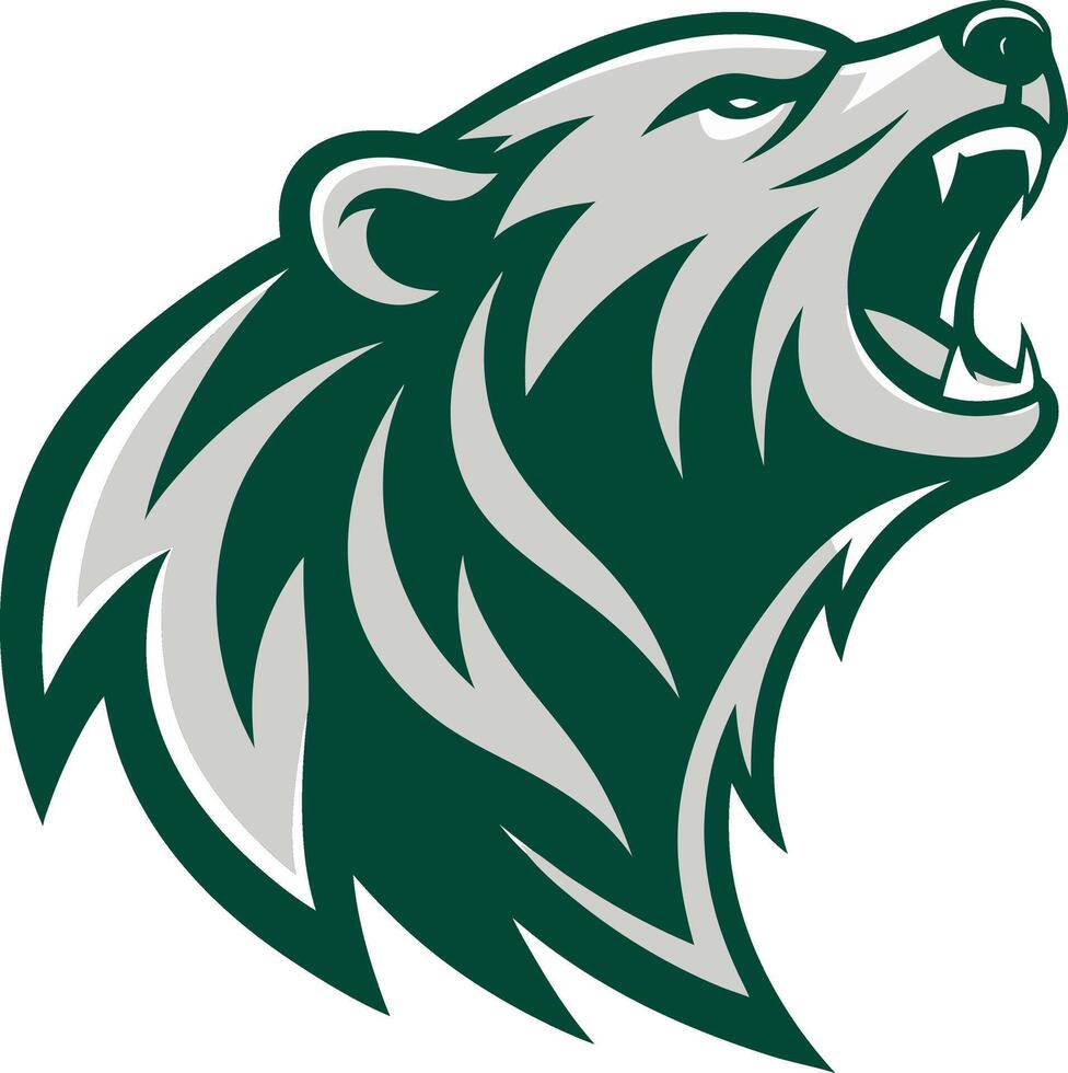 Roaring Bear Head Logo Illustration for Sports Teams and Wildlife Enthusiasts vector
