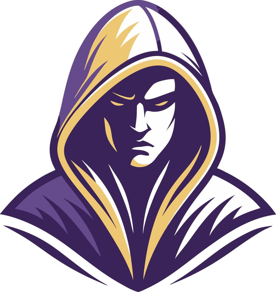 Mysterious Hooded Character Illustration for Gaming and Fantasy Themes vector