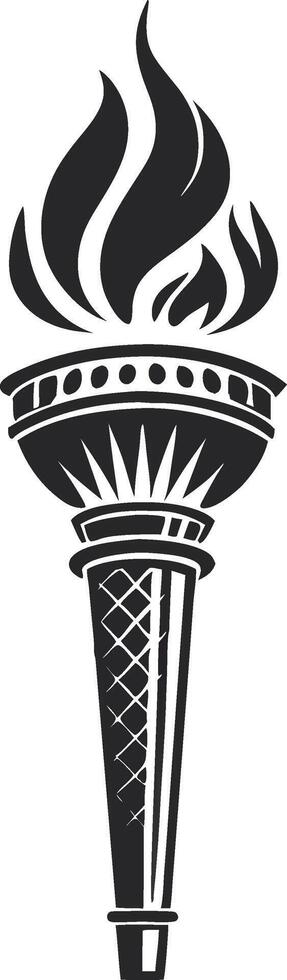 Stylized Torch with Flames Ideal for Tattoo Design and Graphic Arts vector