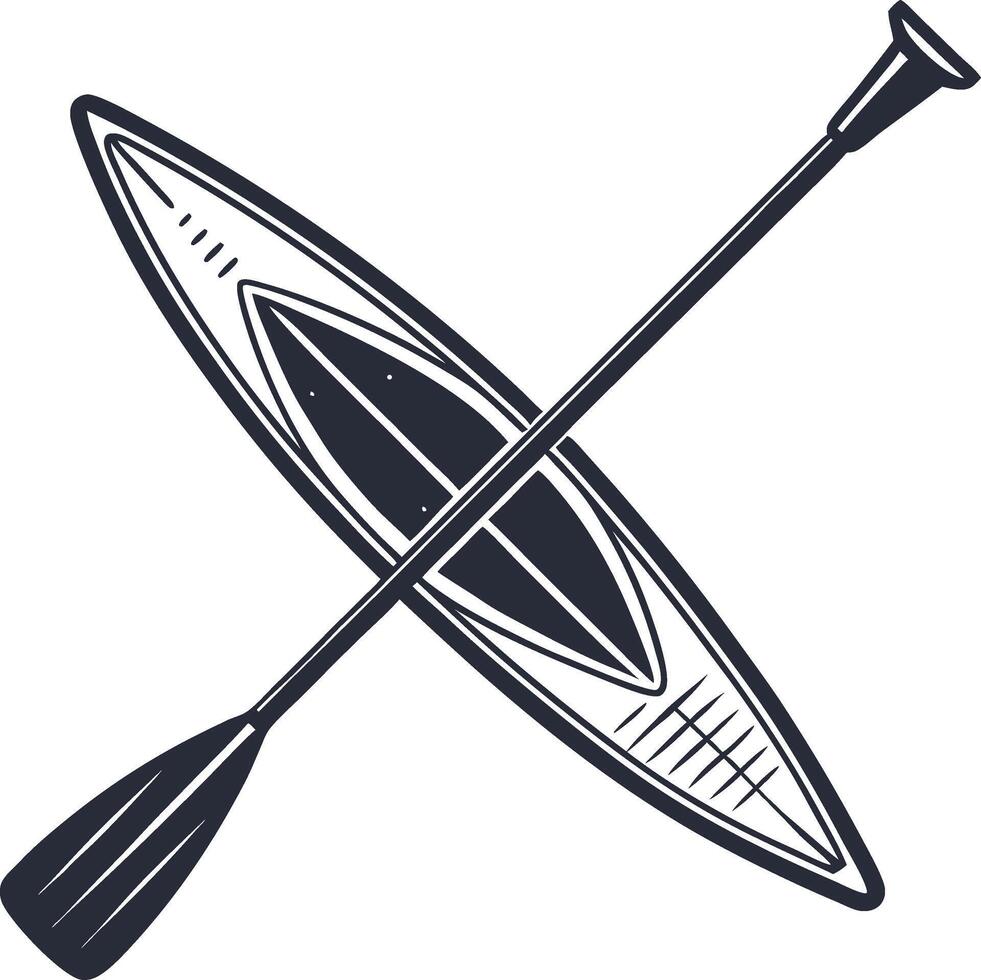 Elegant Kayak and Paddle Illustration for Adventure and Water Sports Design vector