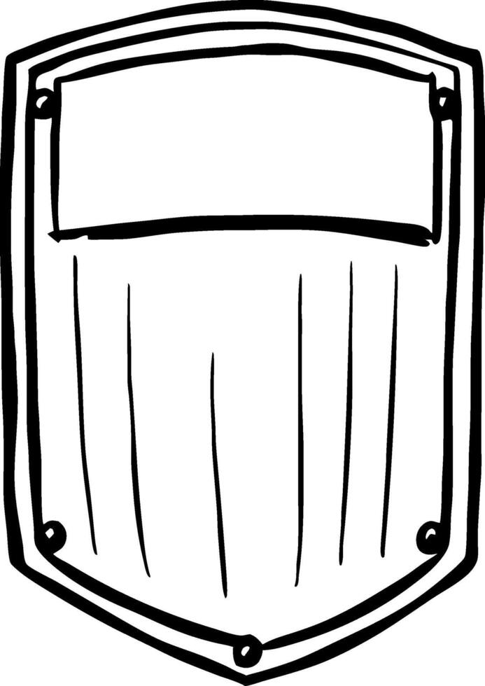 Vintage Style Hand-Drawn Shield Emblem Design for Tattoo and Graphic Use vector