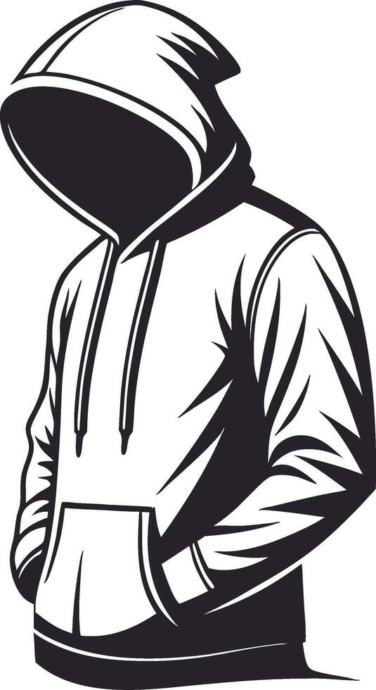 Stylish Hoodie Design with No Face Perfect for Apparel Graphics and Tattoo Inspiration vector