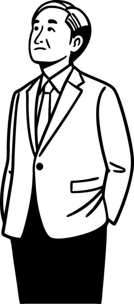 Elegant Businessman Standing Confidently in Formal Attire Illustration for Design Projects vector
