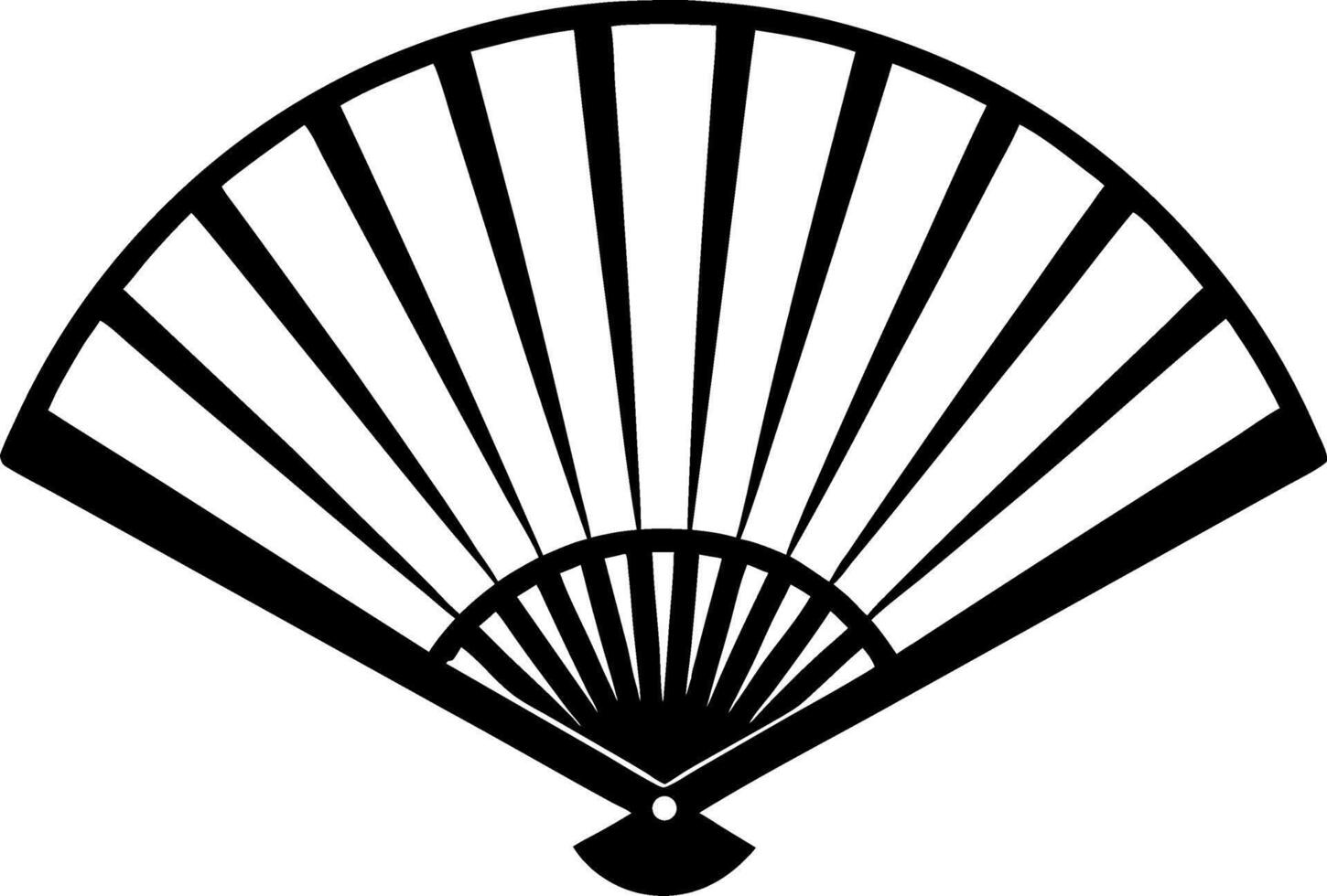 Elegant Decorative Fan Design for Tattoo Art and Coloring Pages vector