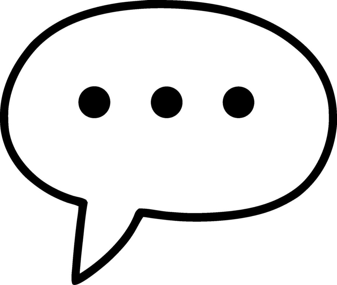 Speech Bubble with Three Dots for Conversation and Communication Design Use vector
