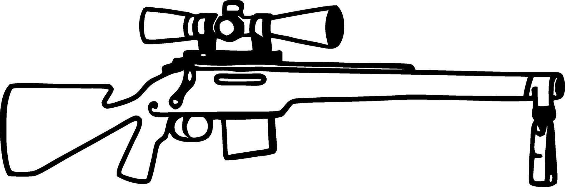 Detailed Illustration of a Sniper Rifle Design for Graphic Projects and Illustrations vector