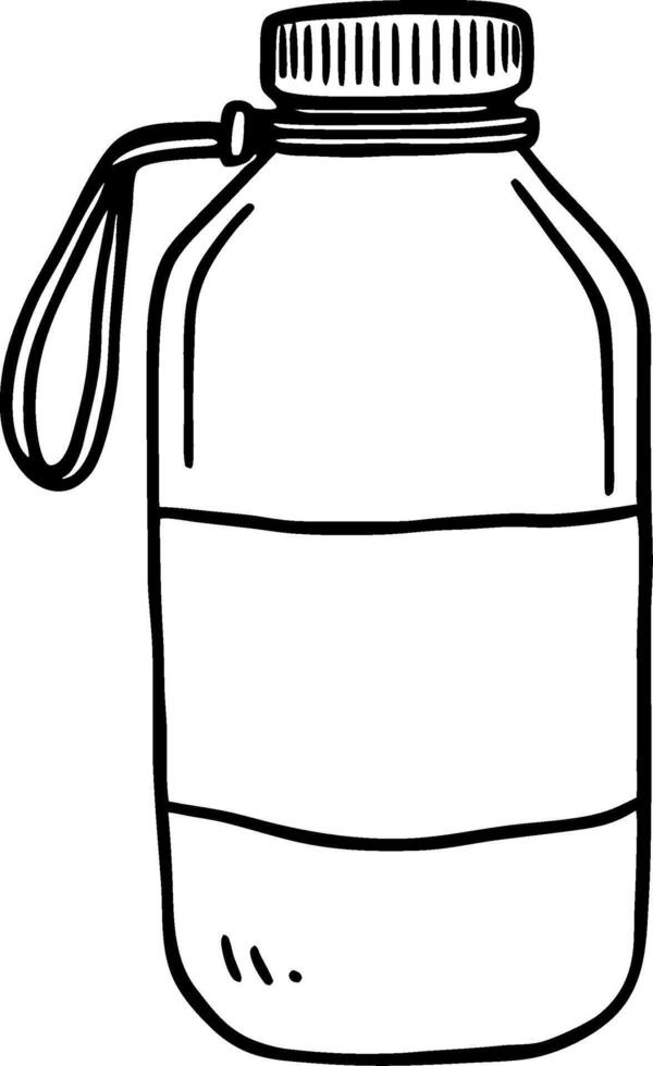 Detailed Hand-Drawn Water Bottle Design Ideal for Eco-Friendly Projects and Branding vector