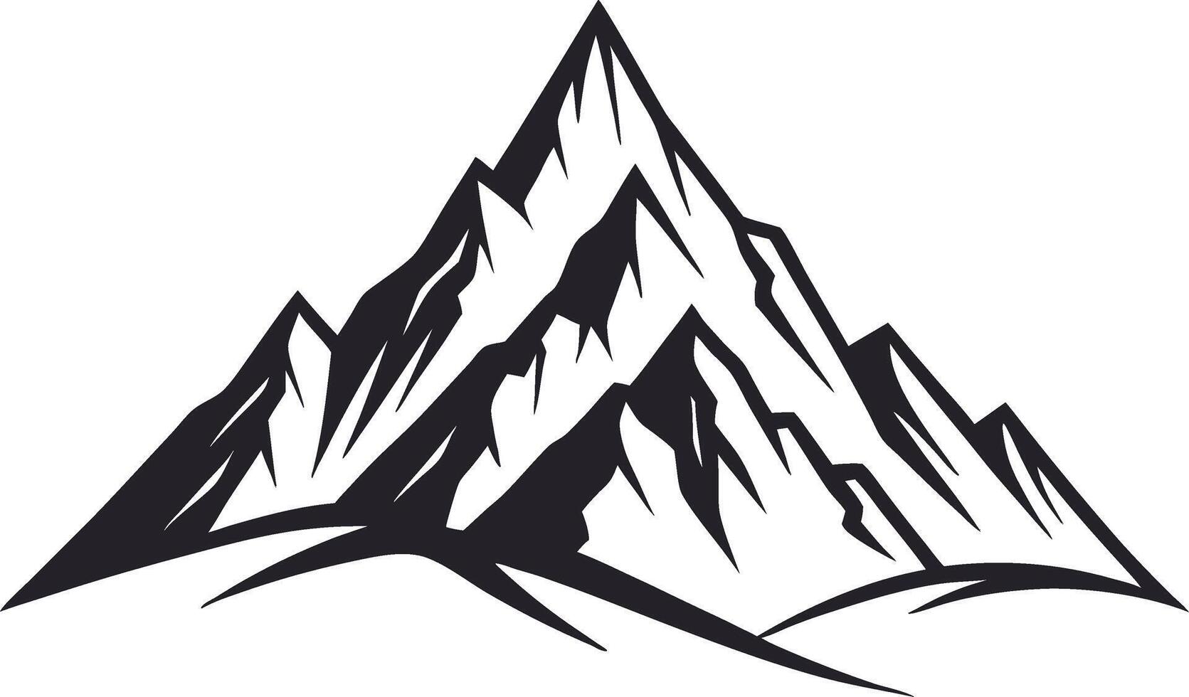 Majestic Mountain Range Illustration for Outdoor Adventure Designs and Tattoo Inspirations vector