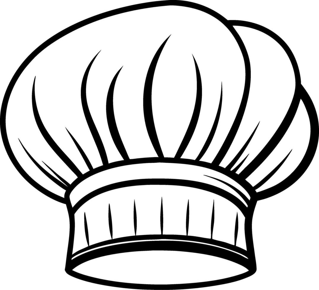 Chef Hat Outline for Culinary Designs and Kitchen Art Applications vector