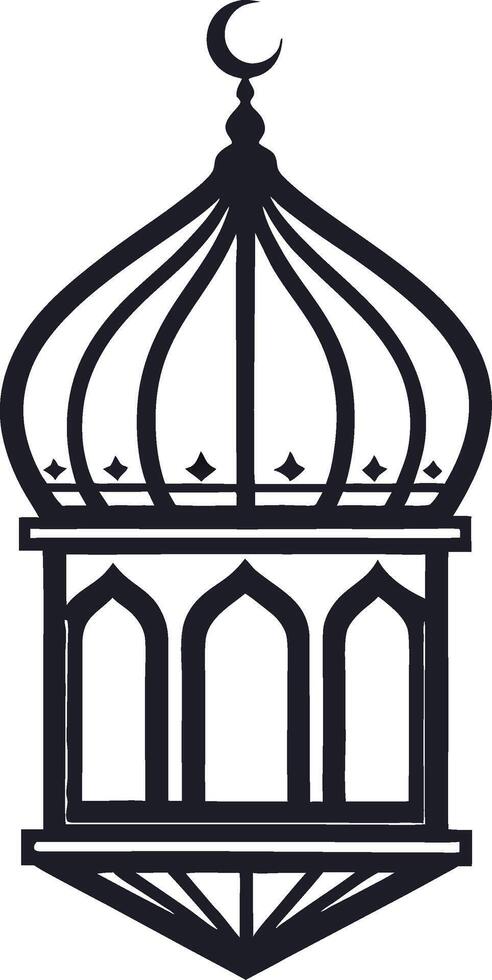 Intricate Mosque Dome Design with Crescent Moon Ideal for Graphic Projects and Decor vector