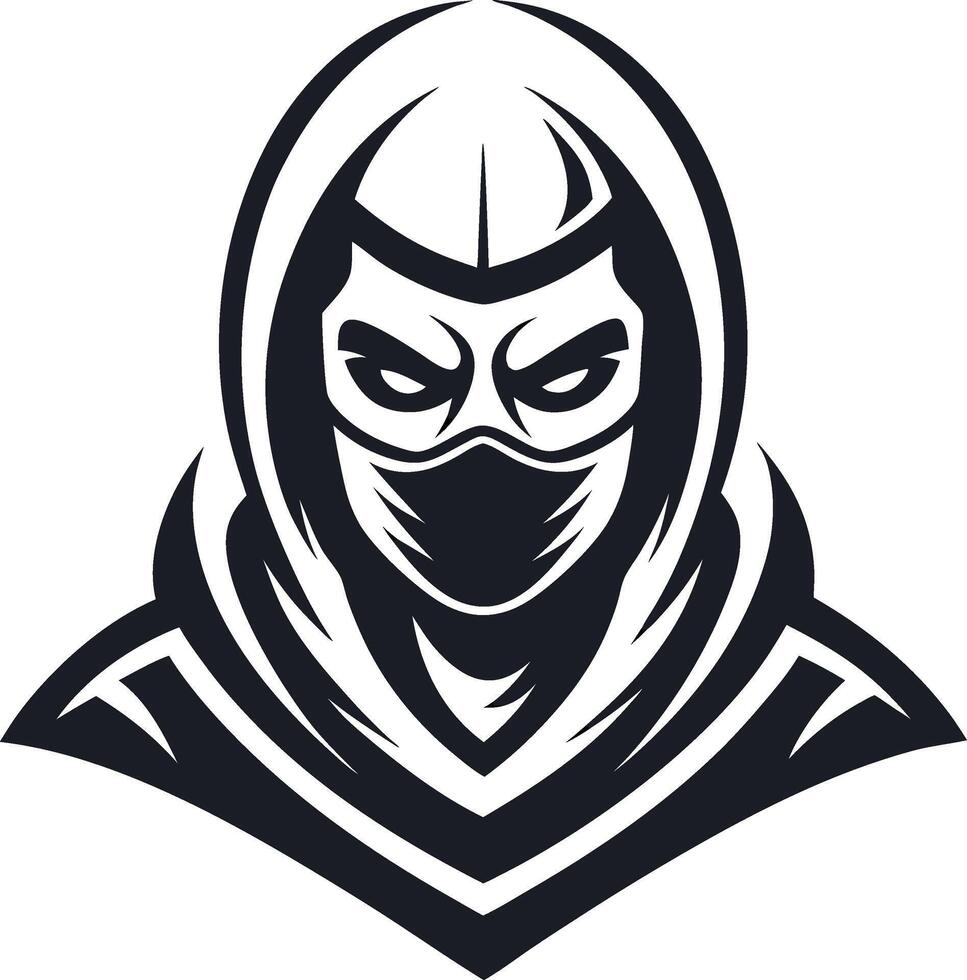 Mysterious Ninja Character Design for Tattoo Art and Apparel Graphics vector
