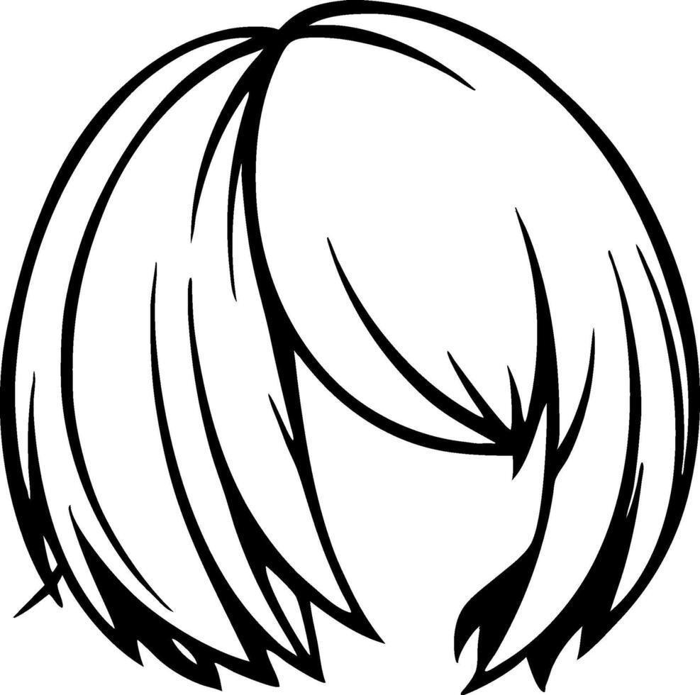Stylish Short Hair Illustration for Custom Tattoos and Creative Design Projects vector