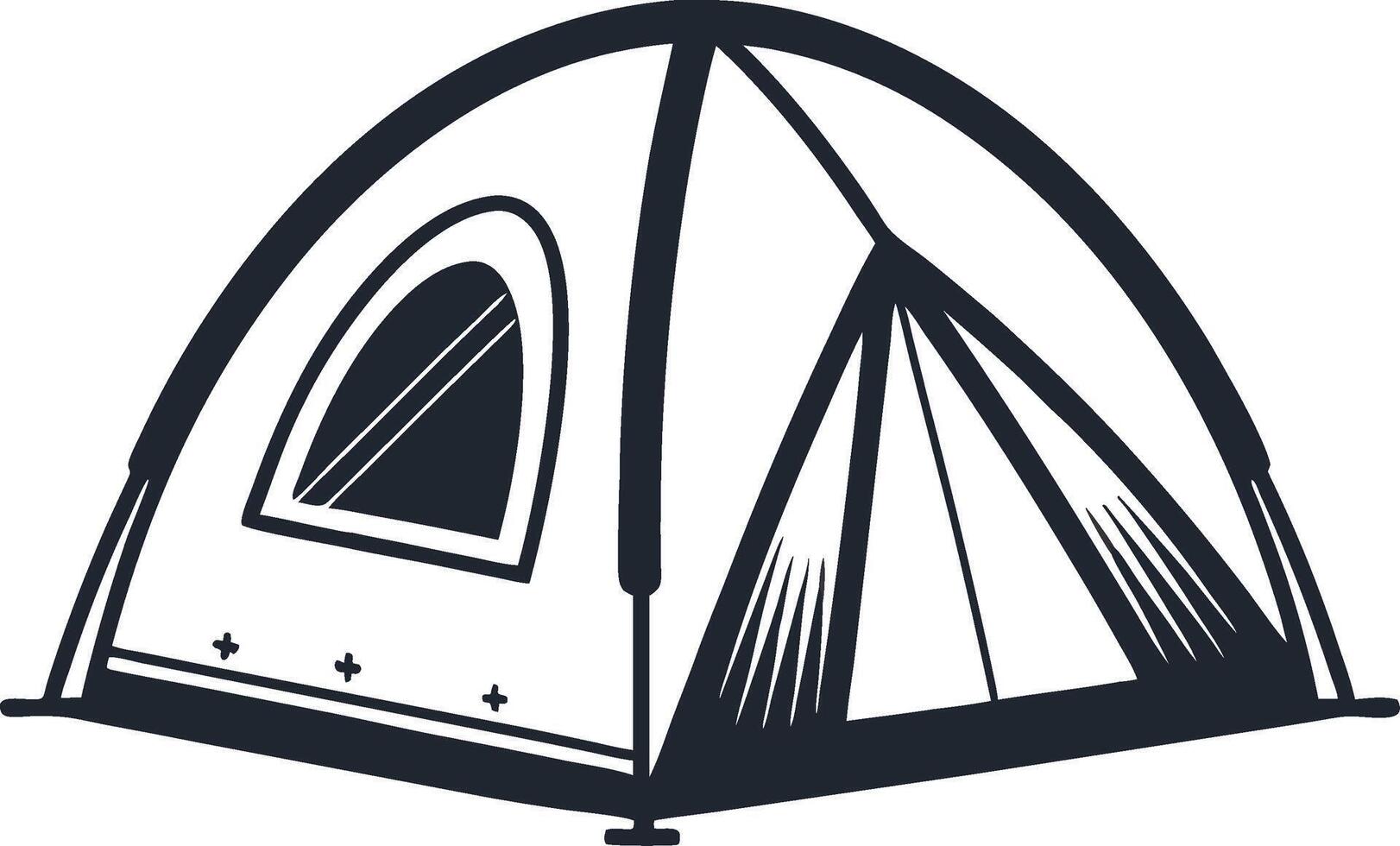 Stylized Camping Tent for Adventure Travel and Outdoor Activities Design vector