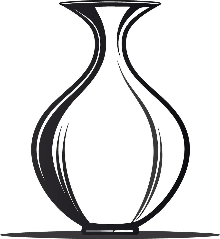 Elegant Black Line Art Vase Design for Home Decor and Creative Projects vector