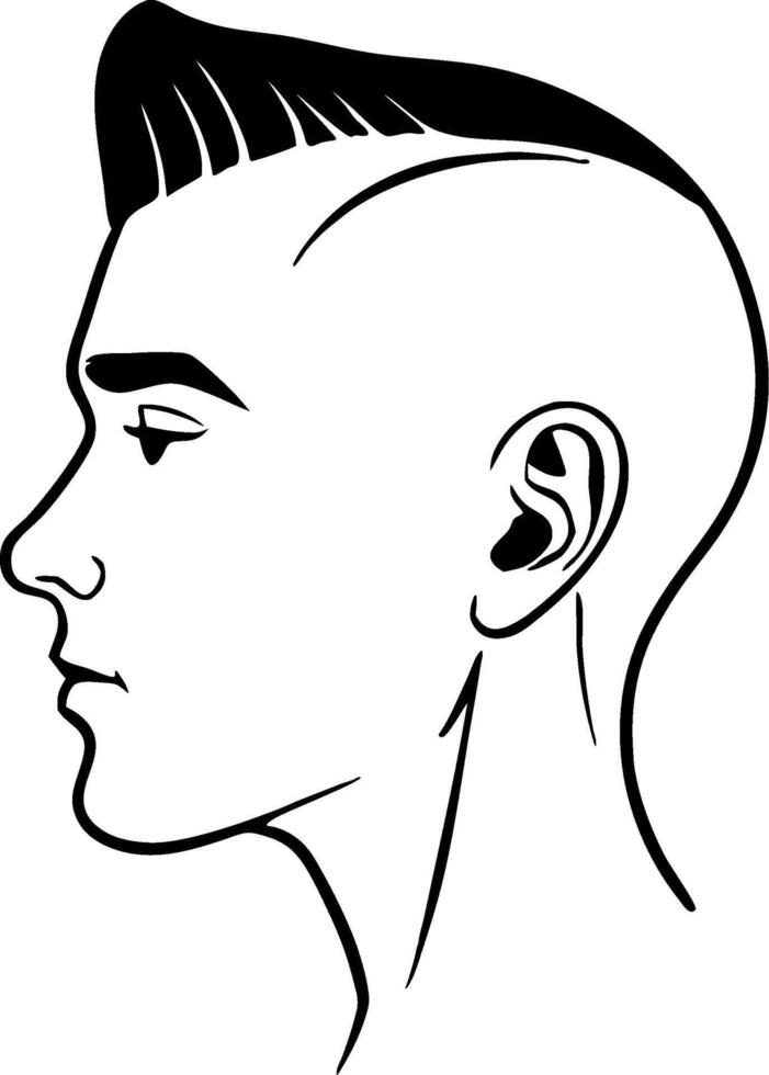Stylish Male Profile Illustration for Tattoo Design and Creative Projects vector