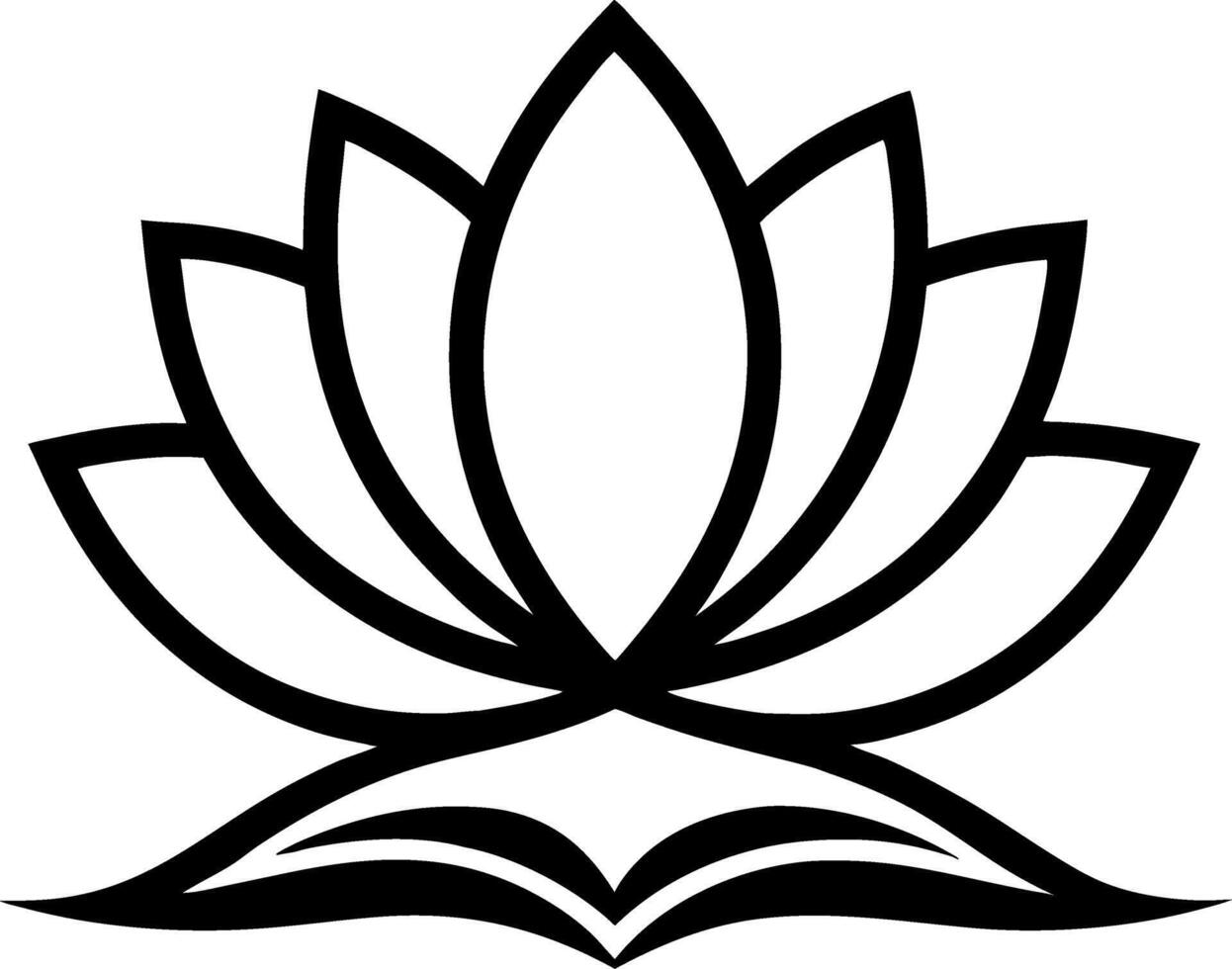 Elegant Lotus Flower Design for Meditation Yoga Spirituality and Wellness Practices vector