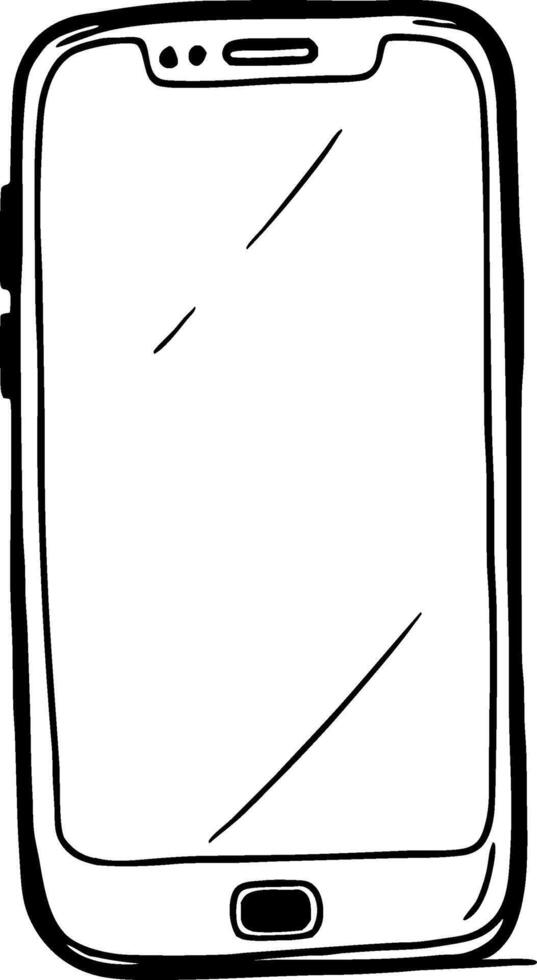 Minimalist Smartphone Outline Design for Projects and Graphic Design Applications vector