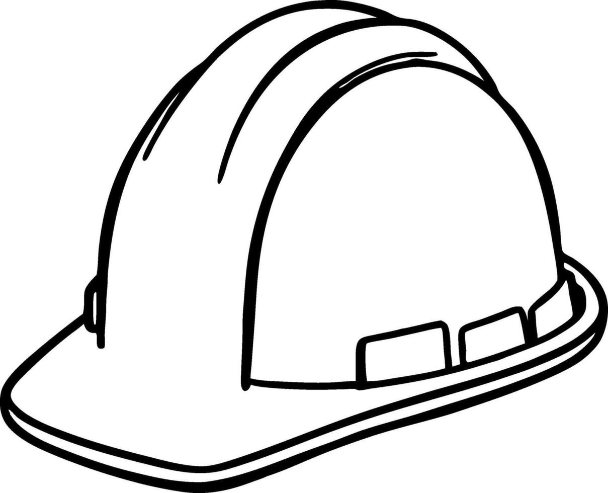 Construction Hard Hat for Safety Awareness and Occupational Health Design Applications vector