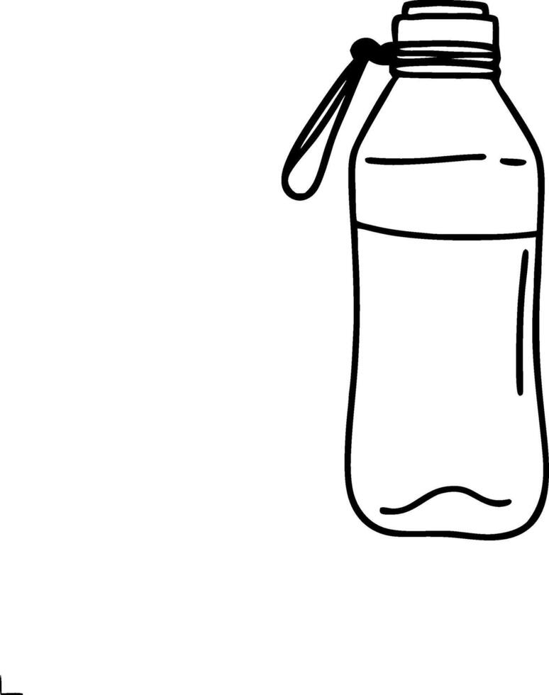 Reusable Water Bottle With Strap Eco-Friendly Design Ideal for Camping Hiking and Sports Activities vector
