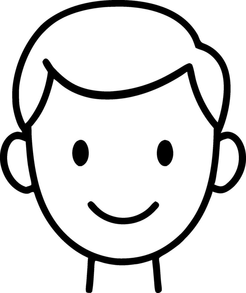 Minimalist Portrait of a Young Man with Casual Hairstyle for Illustrations and Designs vector