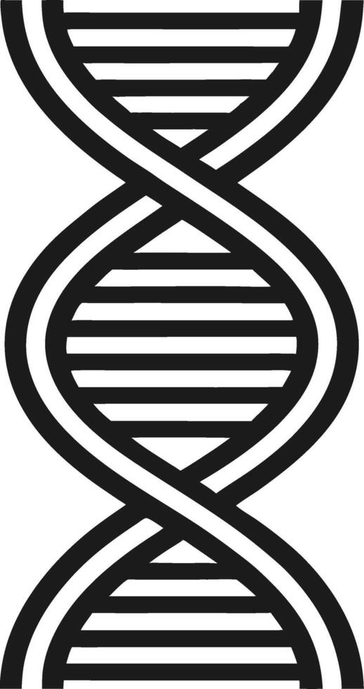Stylized DNA Double Helix Design for Science Education and Medical Illustrations vector